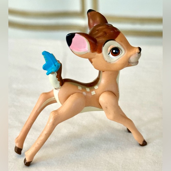 1988 Vintage Walt Disney Bambi Deer Plastic Animal Movable Legs Butterfly Tail - Picture 1 of 9
